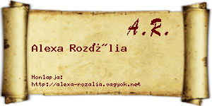 Alexa Rozália névjegykártya