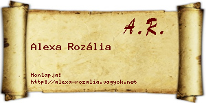 Alexa Rozália névjegykártya